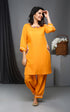 Yellow Pocket Coord Set Women Dress , Front View Three
